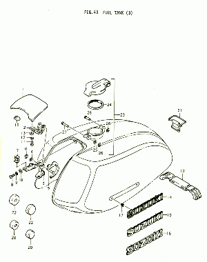 43-Polttoainesäiliön merkit, -korkki