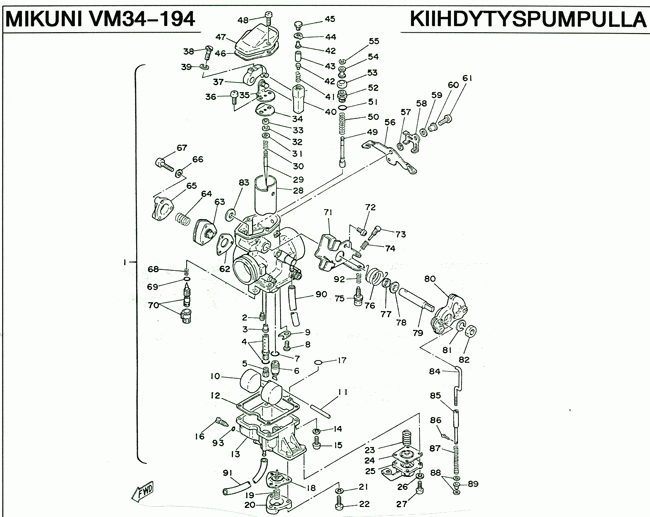 Mikuni 4T kaasuttimet