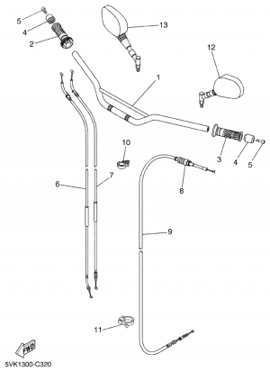 Ohjaustanko ja vaijerit