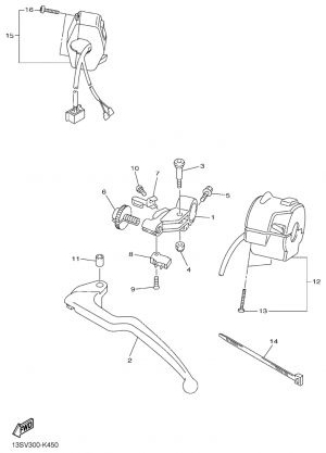 Ohjaustangon katkaisija ja vivut