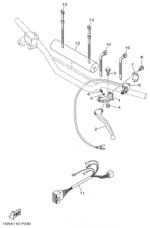 Ohjaustangon katkaisija ja vivut