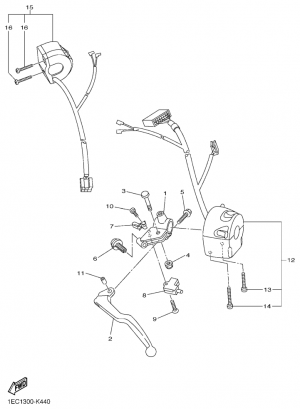 Ohjaustangon katkaisija ja vivut