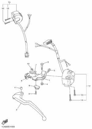 Ohjaustangon katkaisija ja vivut