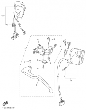 Ohjaustangon katkaisija ja vivut