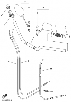 Steering handle & cable