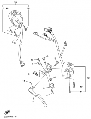 Ohjaustangon katkaisija ja vivut
