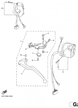 Ohjaustangon katkaisija ja vivut
