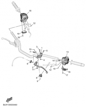 Ohjaustangon katkaisija ja vivut