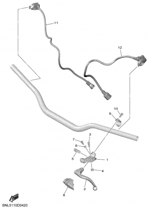 Ohjaustangon katkaisija ja vivut