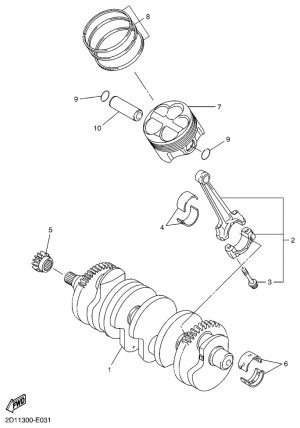 Kampiakseli ja mäntä
