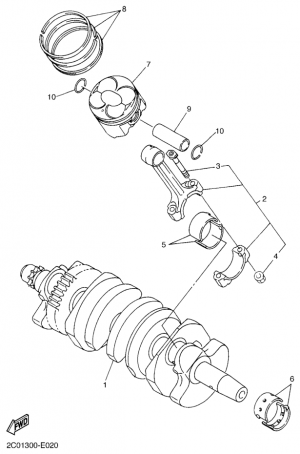 Kampiakseli ja mäntä
