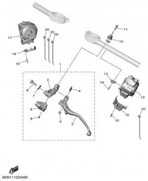 Ohjaustangon katkaisija ja vivut