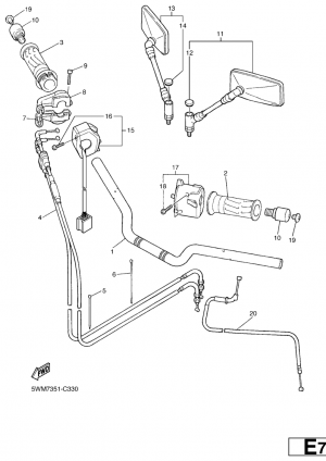 Ohjaustanko ja vaijerit