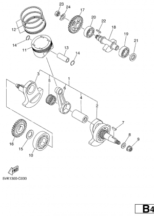Kampiakseli ja mäntä
