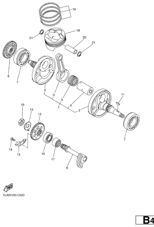 Kampiakseli ja mäntä