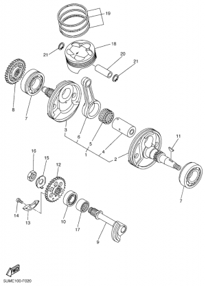 Kampiakseli ja mäntä