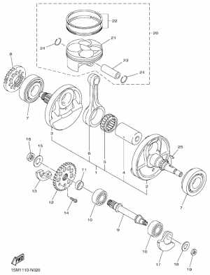 Kampiakseli ja mäntä
