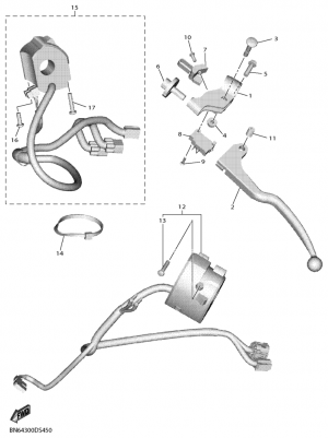Ohjaustangon katkaisija ja vivut
