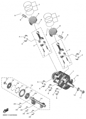 Kampiakseli ja mäntä