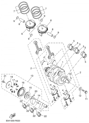 Kampiakseli ja mäntä