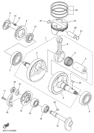 Kampiakseli ja mäntä