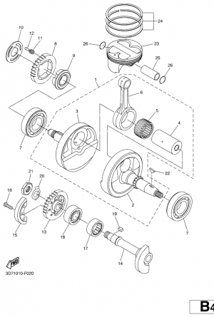 Kampiakseli ja mäntä