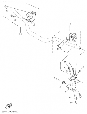 Ohjaustangon katkaisija ja vivut