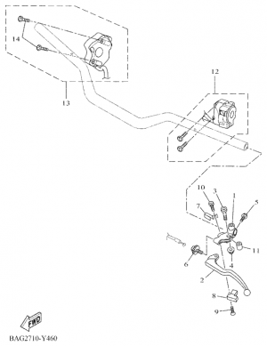Ohjaustangon katkaisija ja vivut