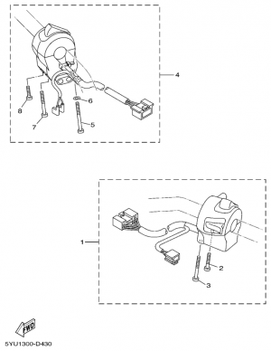 Ohjaustangon katkaisija ja vivut