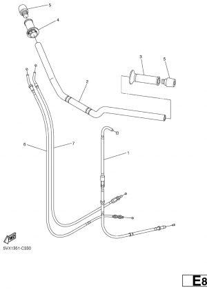 Ohjaustanko ja vaijerit