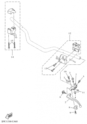Ohjaustangon katkaisija ja vivut