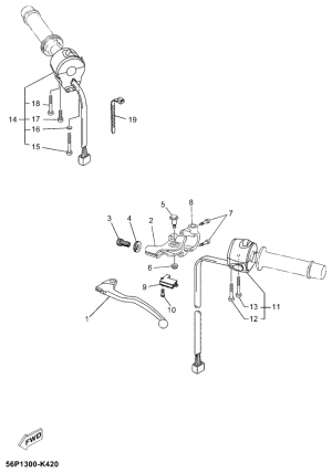 Ohjaustangon katkaisija ja vivut
