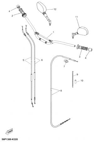 Ohjaustanko ja vaijerit